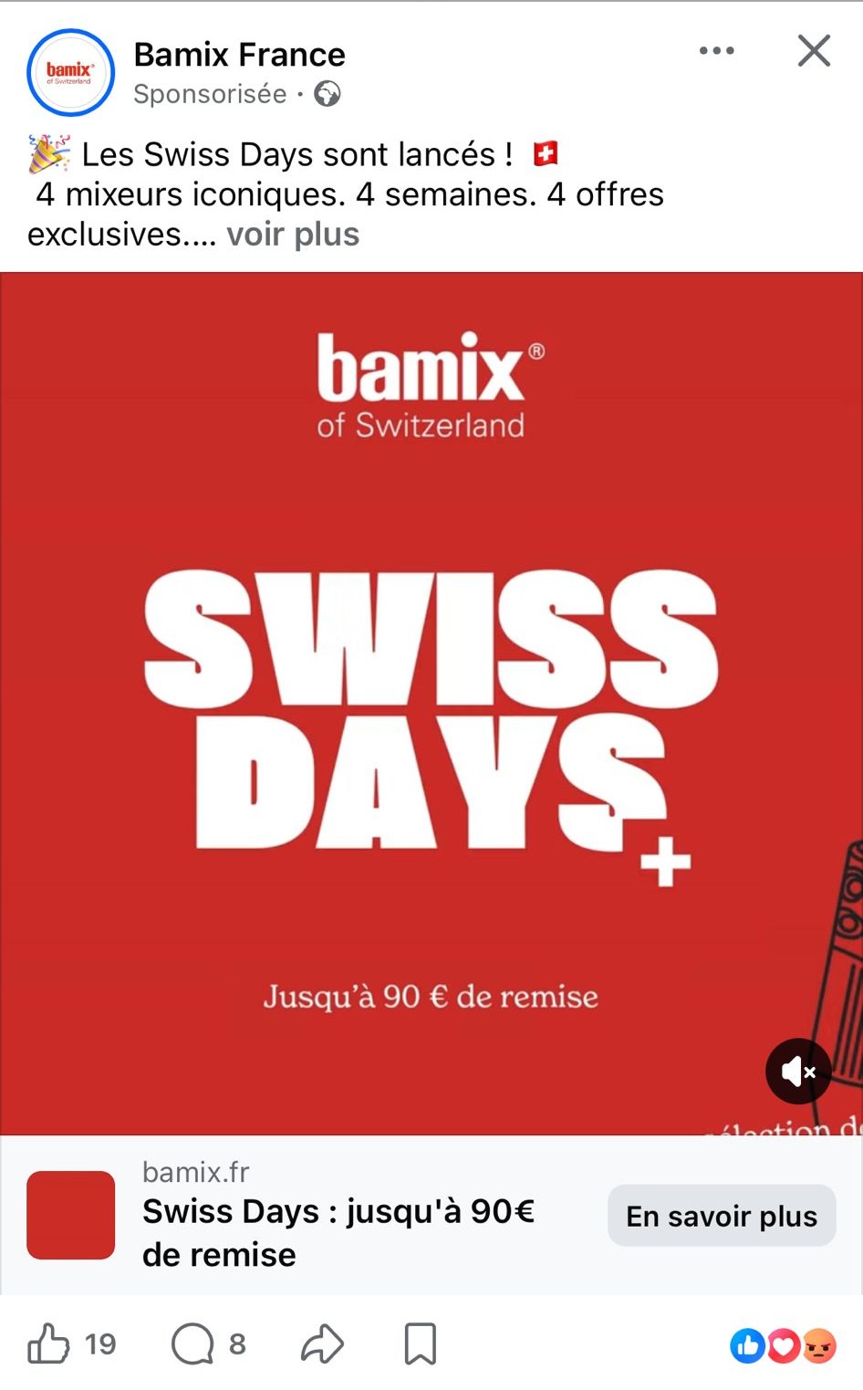 Campagne Meta Ads Instagram pour Bamix - Swiss Days