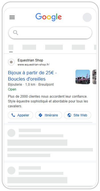 Campagne Google Search pour Equestrian