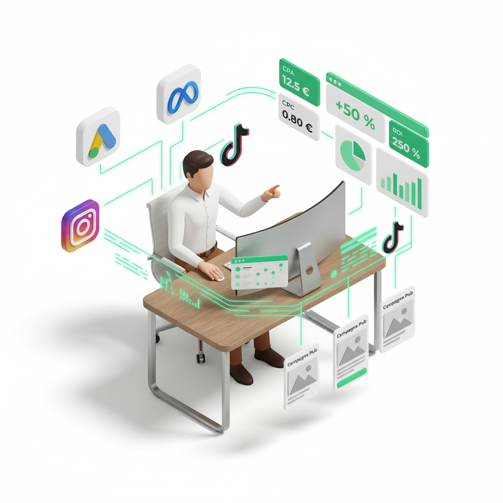 Illustration publicité en ligne