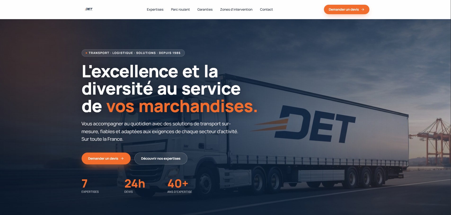 DET - transport routier de marchandises et logistique